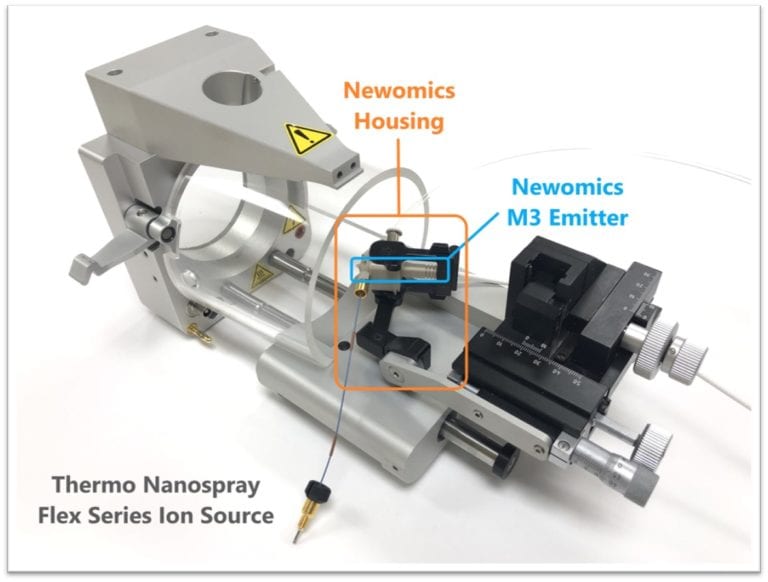 M3 Emitter on Thermo Nanospray Flex Newomics